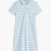 Vestido polo em piqué elástico às riscas Vestido polo em piqué elástico às riscas