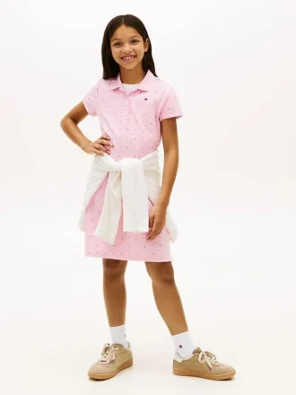 Vestido polo infantil com estampado floral