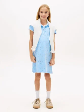 Vestido polo infantil com estampado floral
