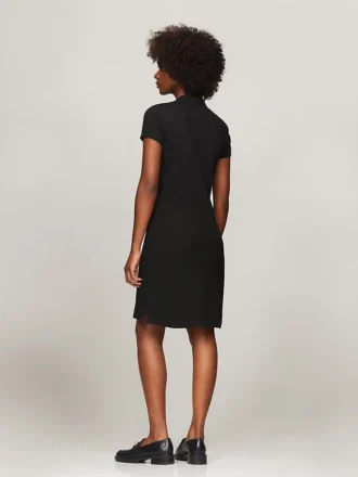 Vestido polo justo em algodão elástico