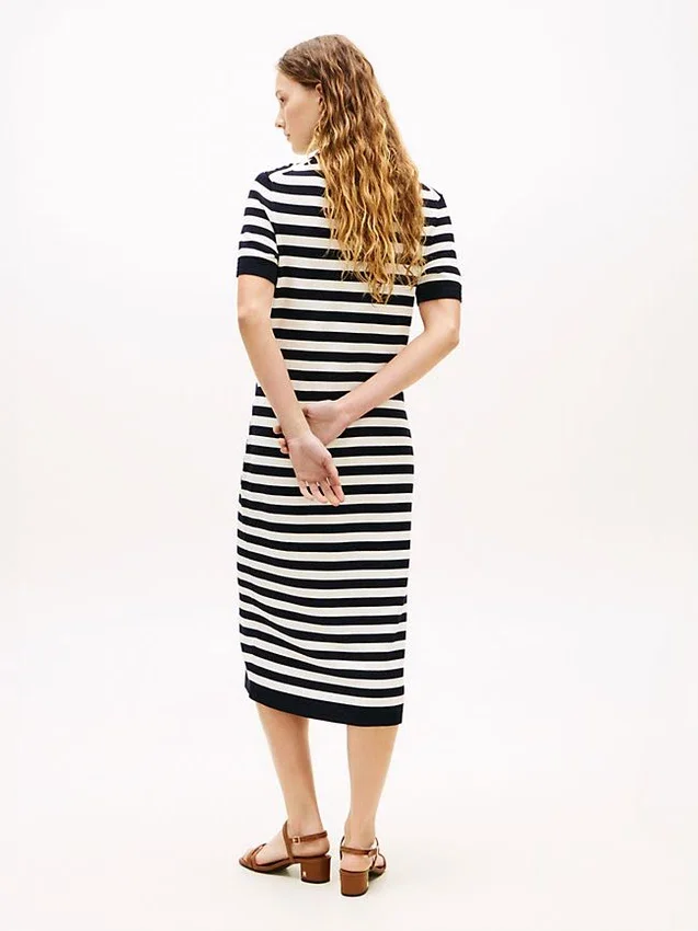 Vestido Polo Ligeiro às Riscas Vestido Polo Ligeiro às Riscas