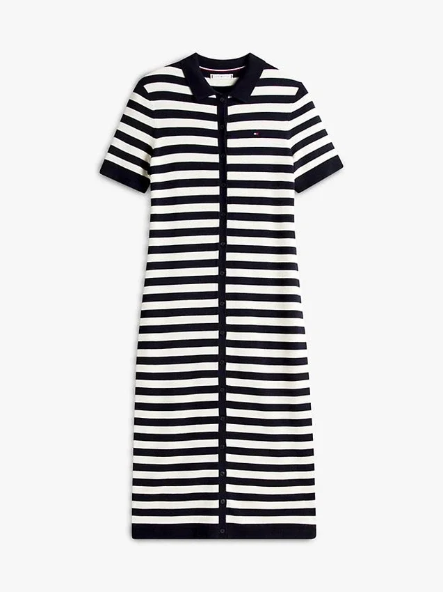 Vestido Polo Ligeiro às Riscas Vestido Polo Ligeiro às Riscas