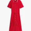 Vestido polo midi com cinto e detalhes em contraste Vestido polo midi com cinto e detalhes em contraste