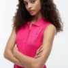 Vestido polo midi sem mangas em piqué Vestido polo midi sem mangas em piqué