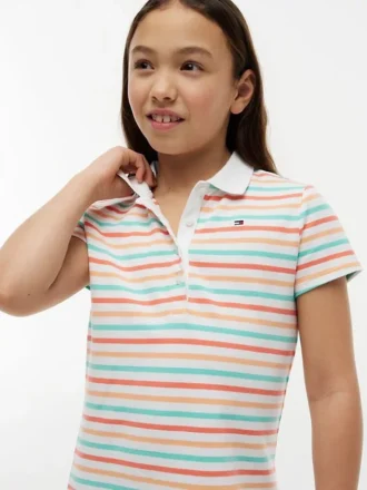 Vestido Polo Multistripe para Crianças