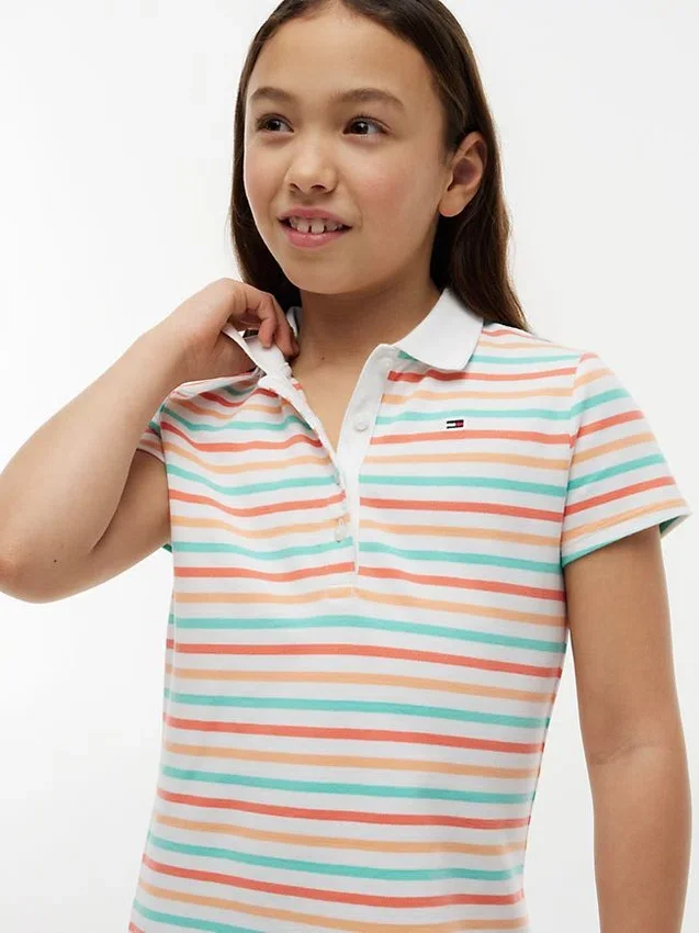 Vestido Polo Multistripe para Crianças Vestido Polo Multistripe para Crianças