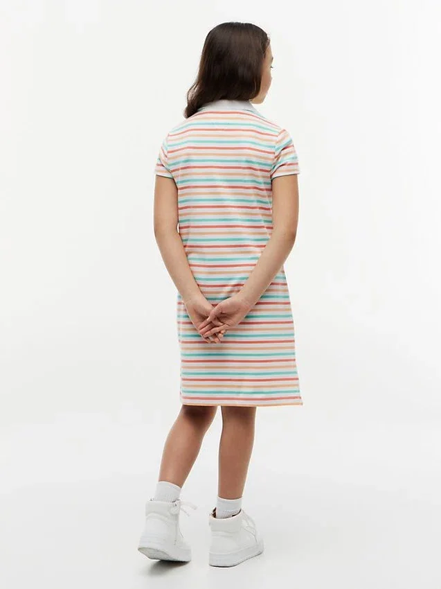 Vestido Polo Multistripe para Crianças Vestido Polo Multistripe para Crianças