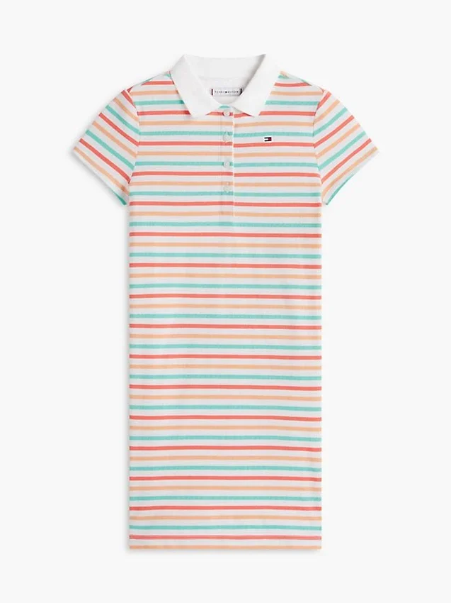 Vestido Polo Multistripe para Crianças Vestido Polo Multistripe para Crianças