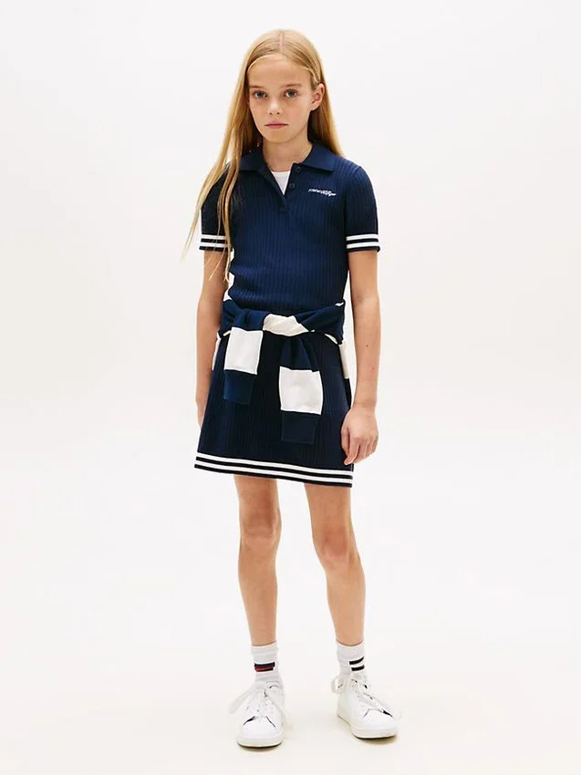 Vestido polo às riscas para criança Vestido polo às riscas para criança