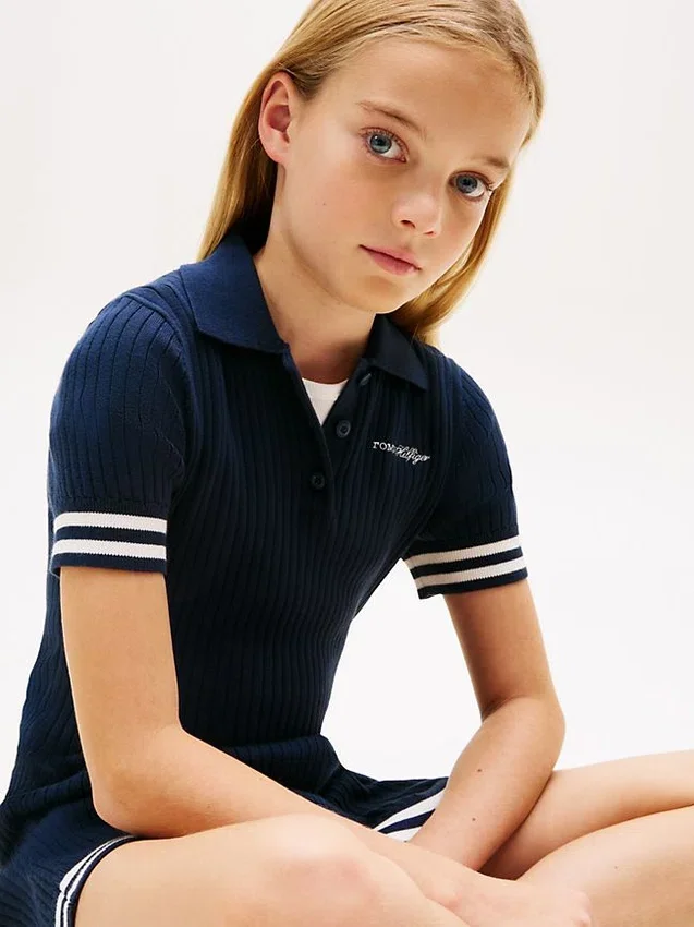 Vestido polo às riscas para criança Vestido polo às riscas para criança