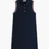 Vestido polo sem mangas em piqué elástico Vestido polo sem mangas em piqué elástico
