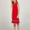 Vestido polo sem mangas plissado para criança