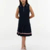 Vestido polo sem mangas plissado para criança