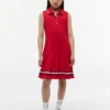 Vestido polo sem mangas plissado para criança