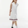 Vestido polo sem mangas plissado para criança