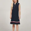 Vestido polo sem mangas plissado para criança