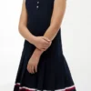 Vestido polo sem mangas plissado para criança