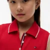 Vestido polo sem mangas plissado para criança
