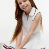Vestido polo sem mangas plissado para criança
