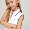 Vestido polo sem mangas plissado para criança