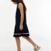 Vestido polo sem mangas plissado para criança