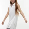 Vestido polo sem mangas plissado para criança