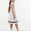 Vestido polo sem mangas plissado para criança