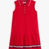 Vestido polo sem mangas plissado para criança