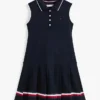 Vestido polo sem mangas plissado para criança