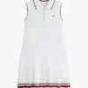 Vestido polo sem mangas plissado para criança