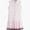 Vestido polo sem mangas plissado para criança
