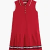 Vestido polo sem mangas plissado para criança