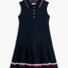 Vestido polo sem mangas plissado para criança