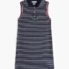 Vestido polo sem mangas às riscas Vestido polo sem mangas às riscas