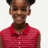 Vestido polo sem mangas às riscas para criança Vestido polo sem mangas às riscas para criança
