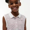 Vestido polo sem mangas às riscas para criança Vestido polo sem mangas às riscas para criança