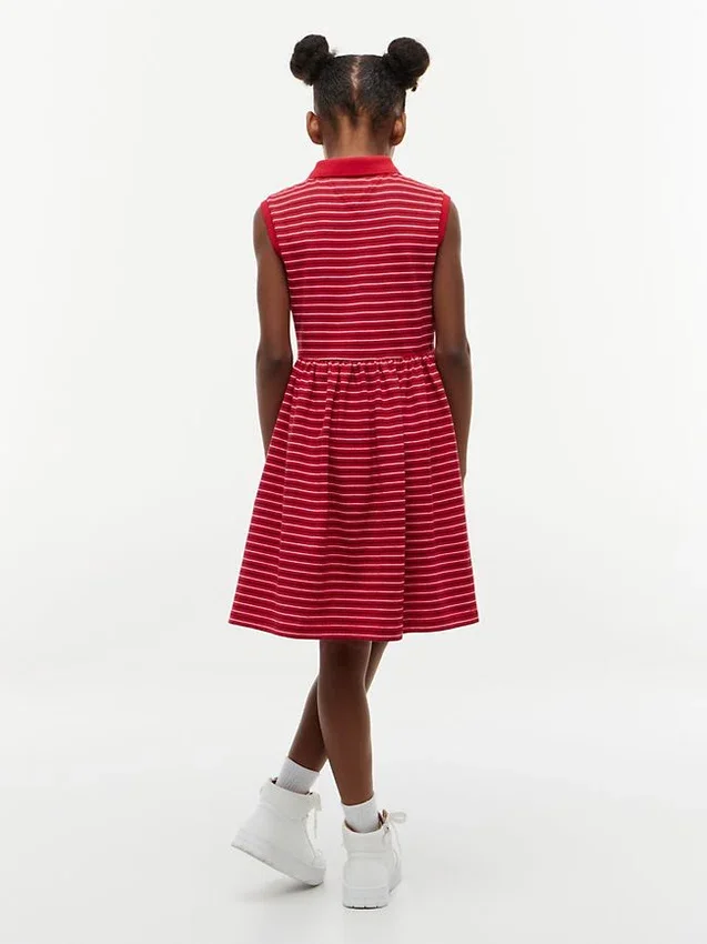 Vestido polo sem mangas às riscas para criança Vestido polo sem mangas às riscas para criança
