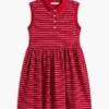 Vestido polo sem mangas às riscas para criança Vestido polo sem mangas às riscas para criança