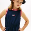 Vestido sem mangas com logótipo de bandeira ondulada para meninas Vestido sem mangas com logótipo de bandeira ondulada para meninas