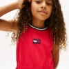 Vestido sem mangas com logótipo de bandeira ondulada para meninas Vestido sem mangas com logótipo de bandeira ondulada para meninas