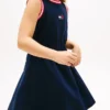 Vestido sem mangas com logótipo de bandeira ondulada para meninas Vestido sem mangas com logótipo de bandeira ondulada para meninas