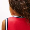 Vestido sem mangas com logótipo de bandeira ondulada para meninas Vestido sem mangas com logótipo de bandeira ondulada para meninas