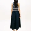 Vestido sem mangas em tecido misto Vestido sem mangas em tecido misto