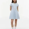 Vestido skater com logótipo de bandeira tonal para criança Vestido skater com logótipo de bandeira tonal para criança