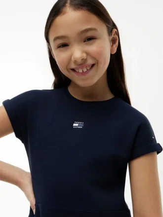 Vestido skater com logótipo de bandeira tonal para criança