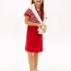 Vestido skater em polo elástico para criança