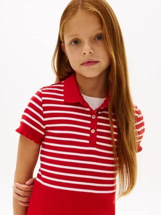 Vestido skater em polo elástico para criança