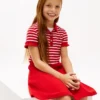 Vestido skater em polo elástico para criança