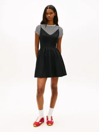 Vestido skater Tommy Jeans em mistura de linho
