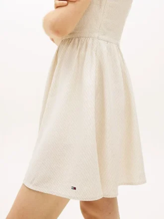 Vestido skater Tommy Jeans em mistura de linho
